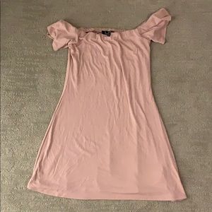 Lulu’s pink off the shoulder dress